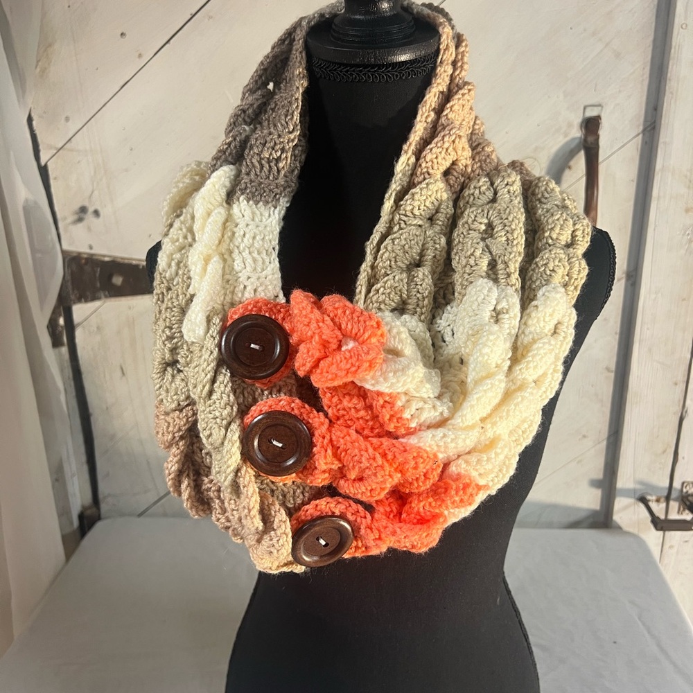 Handmade Multicolor Crochet Scarf
